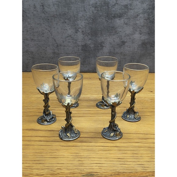 Garden Of Eden Cordial Glasses-‎  VERY RARE LOT OF 6 - Picture 1 of 5